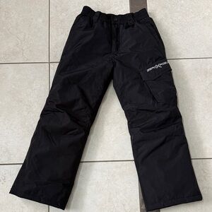 Kids Black Cargo Snow Pants